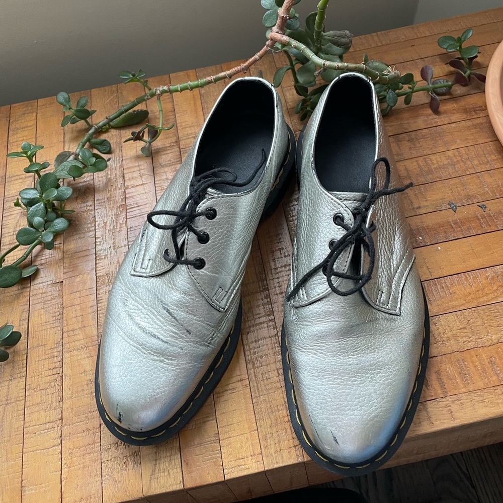 Silver Dr. Marten oxfords